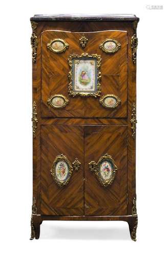 A Louis XV tulipwood and gilt metal mounted secretaire by Pierre-Francois Guignard, overall