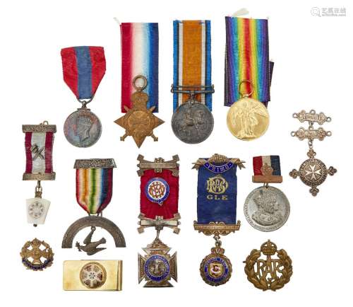 A Great War, Imperial Service Medal and Trio awarded to PNR. W. G. Beverage R.E. comprising: 1914-