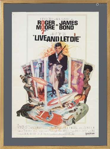 James Bond Live and Let Die, a film poster, United Artists, 1973, 97 x 67cmframed and glazed, un-