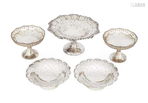 A pierced silver bonbon dish, Birmingham, c.1904, William Aitken, raised on a circular foot, with