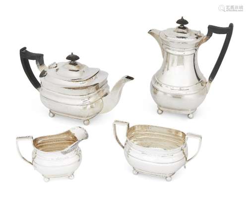 A four-piece silver tea and coffee service, Sheffield, c.1941, William Hutton & Sons, comprising a