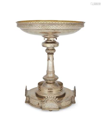 An impressive Russian silver tazza, by Ivan Khlebnikov, Moscow c.1888, assay master Anatoly