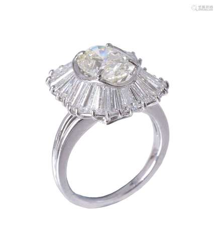 A diamond ballerina dress ring