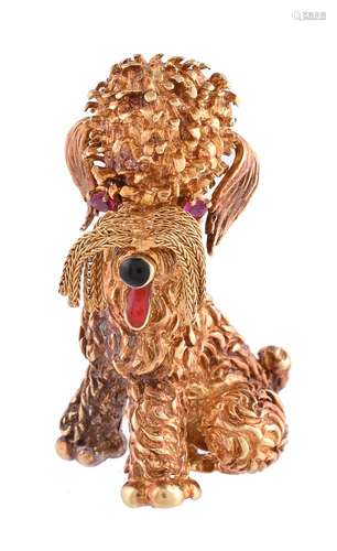 A poodle clip brooch