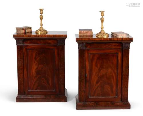 A pair of George IV mahogany side cabinets, circa 1825