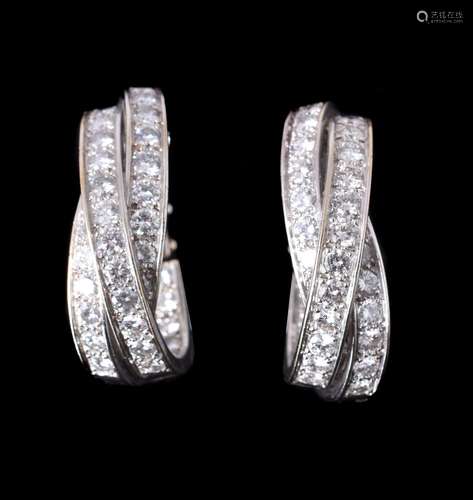 A pair of diamond earrings