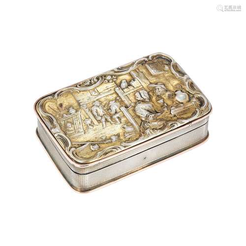 A late George III silver gilt table snuff box by John Linnit & William Atkinson