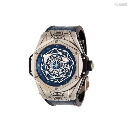 Hublot, Big Bang Sang Bleu, ref. 415.NX.7179.VR.MXM18, a limited edition titanium wrist watch