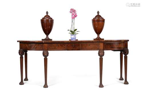 A Regency mahogany breakfront serving table, circa 1815, after a design by George Smith