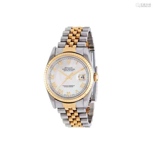 ϒ Rolex, Oyster Perpetual Datejust, ref. 16233, a bi-metal bracelet watch