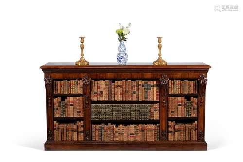 ϒ A George IV rosewood open bookcase, circa 1825