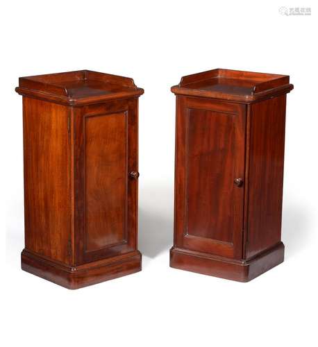 A matched pair of Victorian mahogany bedside cabinets, by HOLLAND & SONS, circa 1850