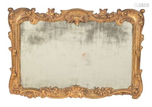 A George II carved giltwood wall mirror, circa 1750