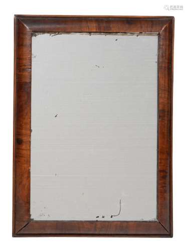 A William III walnut cushion framed wall mirror, circa 1695
