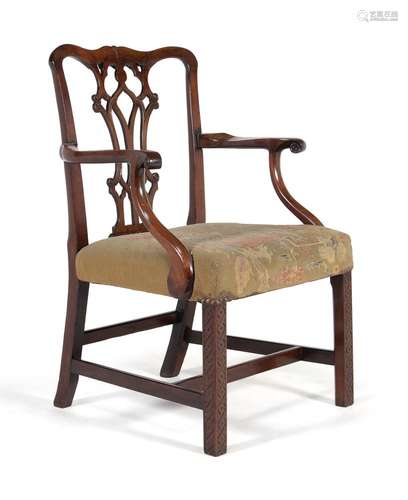 A George III mahogany armchair, circa 1760