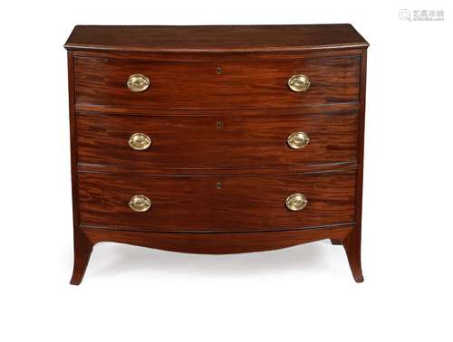 A George III mahogany bowfront chest of drawers, circa 1800