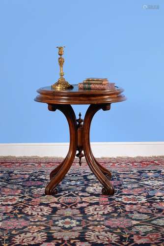 A mahogany and specimen marble pedestal table, , second quarter 19th century