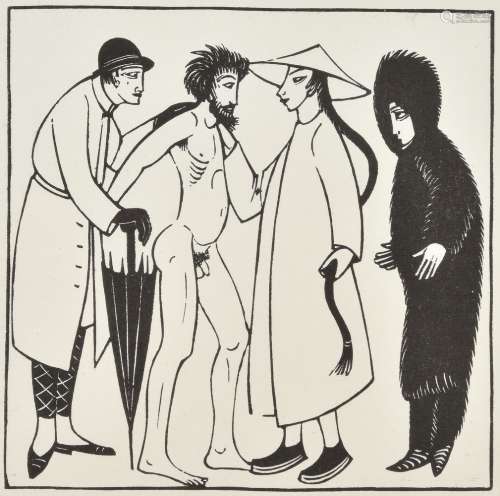 Eric Gill (British 1882-1940), A group of five wood engravings of fashion subjects