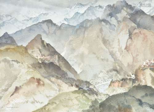 Sir William Russell Flint (Scottish 1880–1969) , Mountain Landscape (Basses Alpes)
