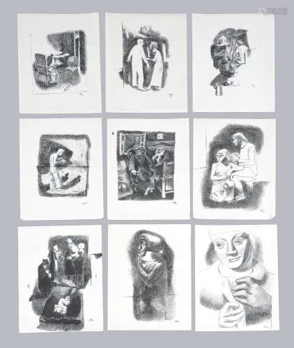 Mayo (Antoine Malliarakis) (Greek 1905-1990), A set of nine studies from 1933, to include Le Atelier