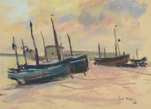 Paul Maze (British 1887-1979), Beached fishing boats