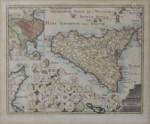 Karte von Sizilien.