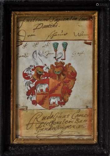 Buchmaler: sechs Blatt gemalter Wappendarstellungen deutscher Adelsgeschlechter, um 1600.