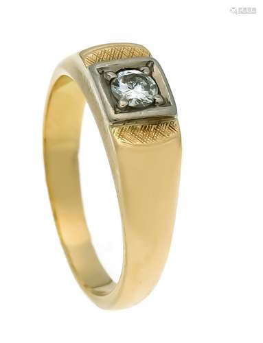 Brilliant ring GG / WG 585/000 with a brilliant 0.14 ct slightly tinted White / VS, RG 49,