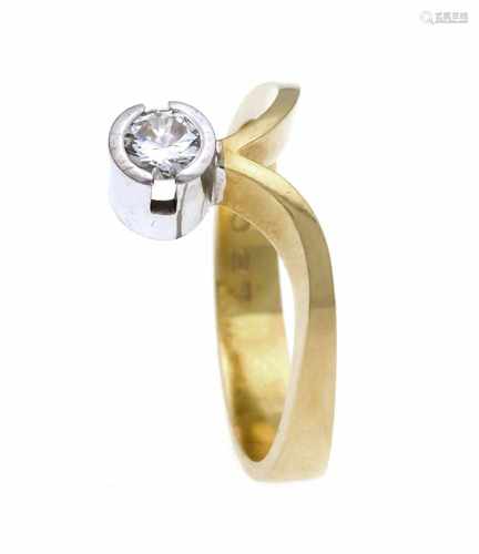 Brilliant ring GG / WG 585/000 with a brilliant 0.27 ct W / VS, RG 53, 4.2 g