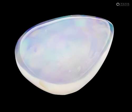 Opal 14.63 ct with wonderful play of colors, drop-shaped opal cabochon, 21.5 x 17.1 x 8.0