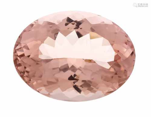 Morganite 22.87 ct oval fac., Excellent color and purity, 22.3 x 16.5 x 10.8 mm