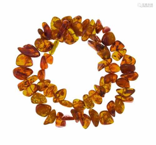 Amber necklace with amber nuggets 28 to 16 mm, L. 64 cm, 76.0 g