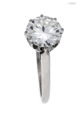 Brilliant ring platinum with a brilliant 1.32 ct fine white and white (G-H) / VVS-VS, RG