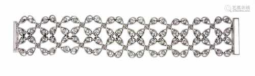 Brilliant bracelet WG 750/000 with brilliants, total 4.13 ct slightly tinted white / SI,