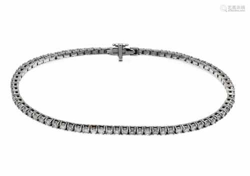 Brilliant bracelet WG 585/000 with diamonds, total 2.30 ct lslightly tinted White - White