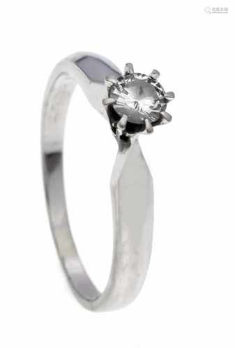 Brilliant ring WG 750/000 with a brilliant 0.28 ct W / PI, RG 52, 2.6 g