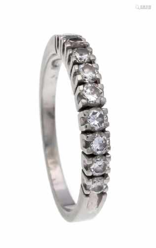 Memory ring WG 750/000 with 9 brilliants, total 0.45 ct W / SI, RG 56, 2.9 g