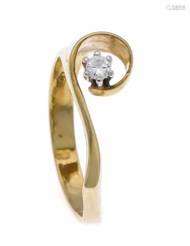 Brilliant ring GG / WG 585/000 with a brilliant 0.10 ct W / VS, RG 57, 3.6 g