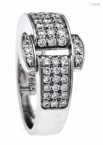 Piaget Brillant-Ring WG 750/000 with 66 brilliants, total 0.66 ct TW / VS, Piaget E17665,