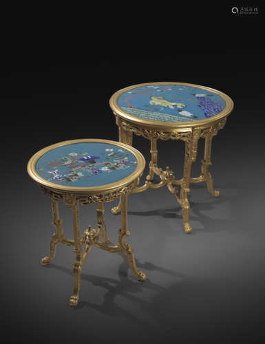 TWO CHINESE STYLE GILTWOOD OCCASIONAL TABLES PROBABLY FRENCH, 19TH CENTURY each with a circular