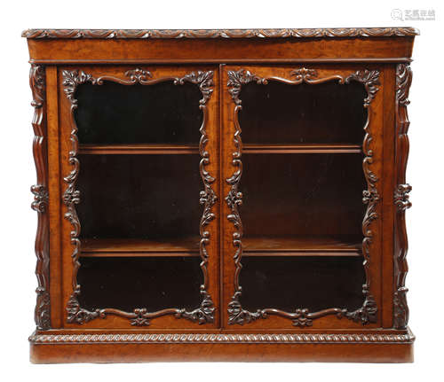 A GEORGE IV MAHOGANY SERPENTINE SIDE CABINET IN THE MANNER OF GILLOWS EARLY 19TH CENTURY all over