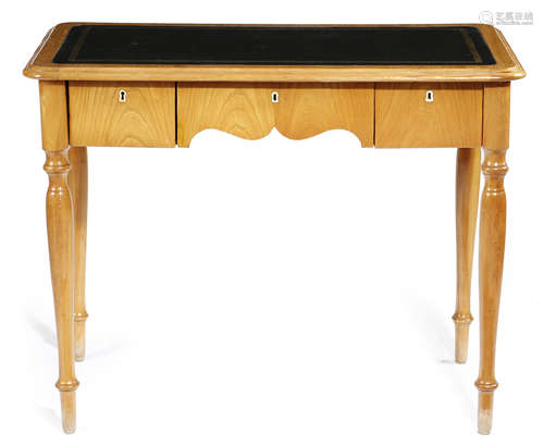 A NORTHERN EUROPEAN ASH WRITING TABLE POSSIBLY SWEDISH, LATE 19TH / EARLY 20TH CENTURY the top inset