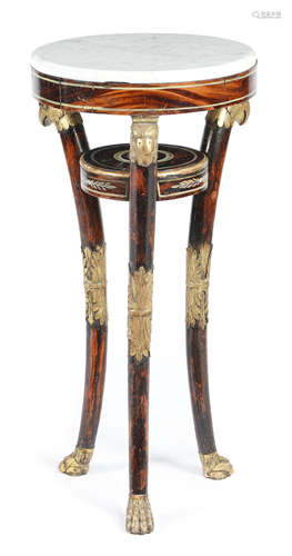 A CONTINENTAL SIMULATED ROSEWOOD GUERIDON IN EMPIRE STYLE POSSIBLY RUSSIAN, 19TH CENTURY with parcel