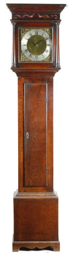 AN OAK LONGCASE CLOCK BY PETER BOWER OF REDLYNCH 18TH CENTURY the thirty hour brass birdcage