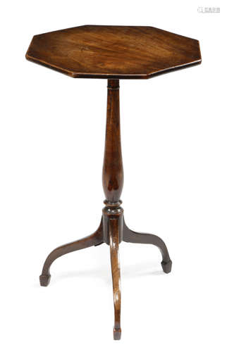 A GEORGE III MAHOGANY TRIPOD TABLE LATE 18TH / EARLY 19TH CENTURY with an octagonal fixed top