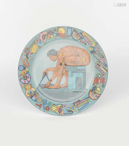 After Newton a Rosenthal Studio Linie plate designed by Eduardo Paolozzi, printed in colours,