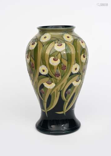 'Blue Gum' a large Moorcroft limited edition vase designed by Sally Tuffin, dated 1994, baluster