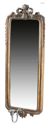 A PAIR OF FRENCH GILTWOOD GIRANDOLE MIRRORS PROBABLY EARLY 19TH CENTURY each with a rectangular