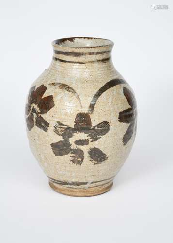 ‡ William Staite Murray (1881-1962) a shouldered stoneware vase, painted with stylised flower stems,