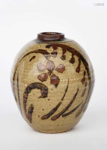 ‡ William Staite Murray (1881-1962) a stoneware vase, shouldered ovoid form with collar rim, painted